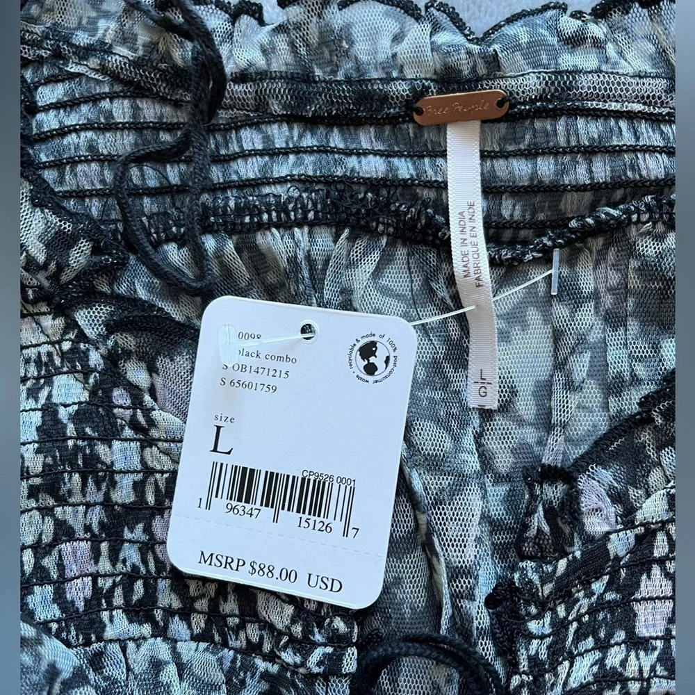𝅺free People Beatrice Ruffle Blouse Top ,L - Picture 6 of 6